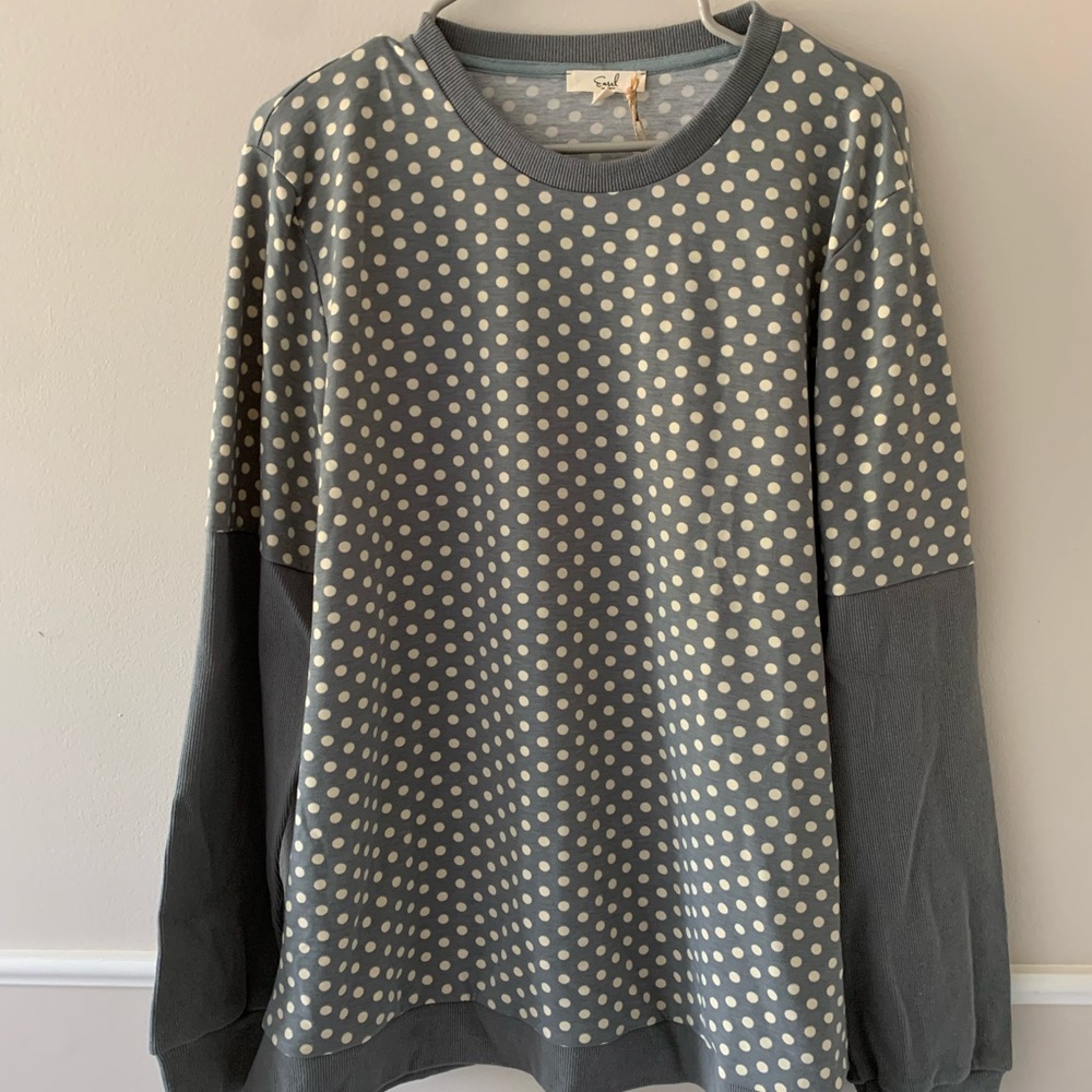 Contrast Polka Dot Pullover